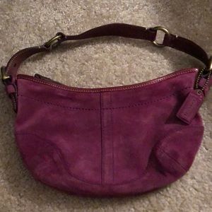 Coach burgundy/purple suede should bag
